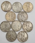 Set of (10) Consecutive Walking Liberty Half Dollars 1937-P through 1940-S
