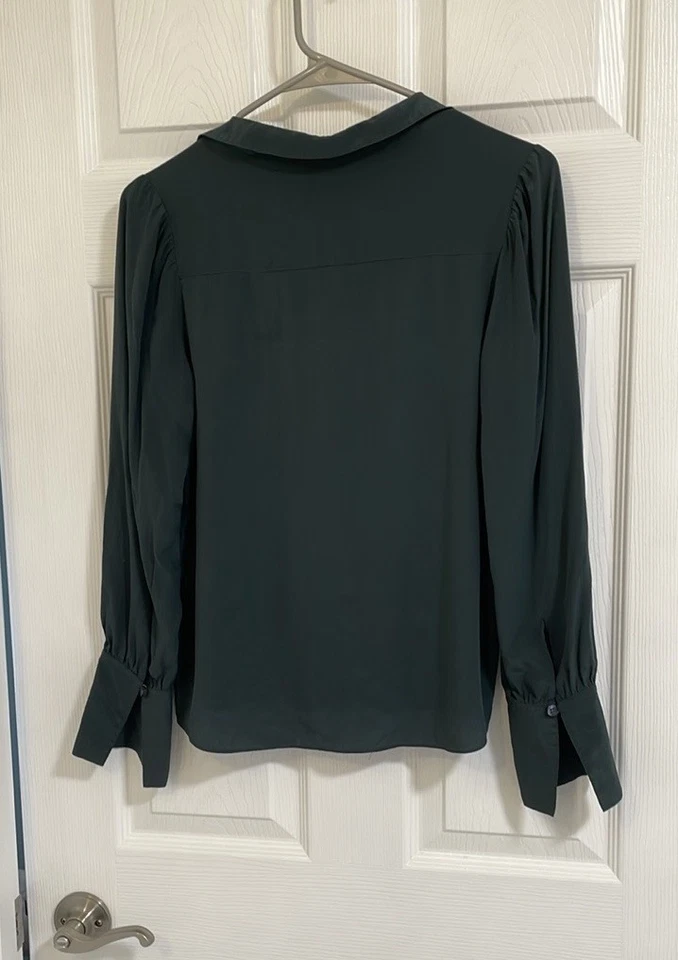 Blusa Kate Spade RTR Seda Abotonada Manga Larga 100% Seda Talla Pequeña Foto 2 de 4
