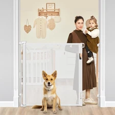 42" Tall X 60" Wide Retractable Dog Gate Extra Tall Baby Gates for Doorways T...