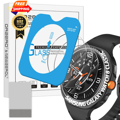 Orzero (3 Pack) Tempered Glass Watch Screen Protector 46mm, crystal clear