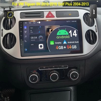 DAB+ per VW Tiguan 5N 2007-2016 Carplay Android 14 autoradio GPS WIFI 4+64GB CAM
