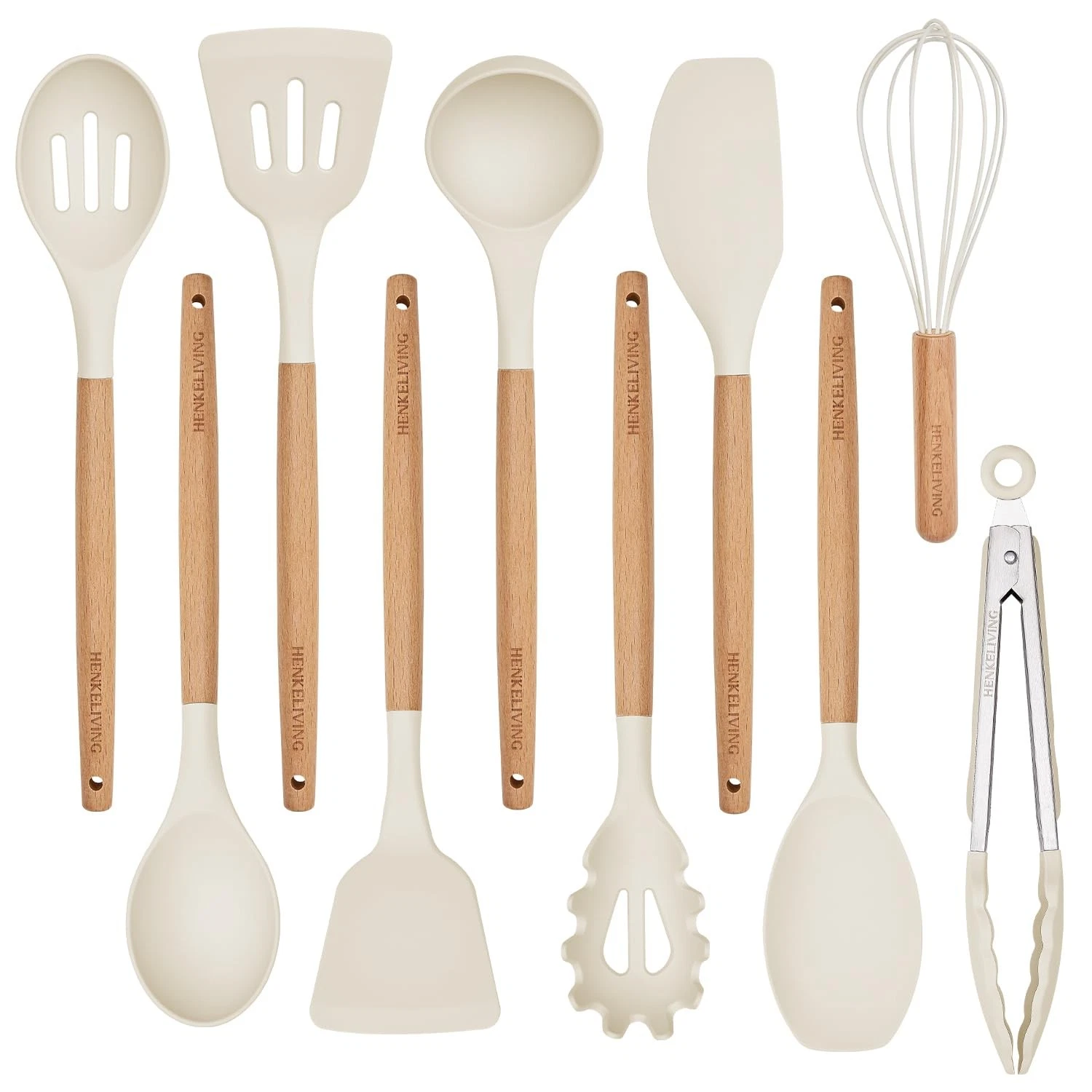 Silicone 10 Pcs Kitchen Cooking Utensils Set, Recycled Materials Certificatio...