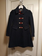 Rothschild Military Coat Girls Dress Navy Blue Coat Red Trim Buttons Size 8