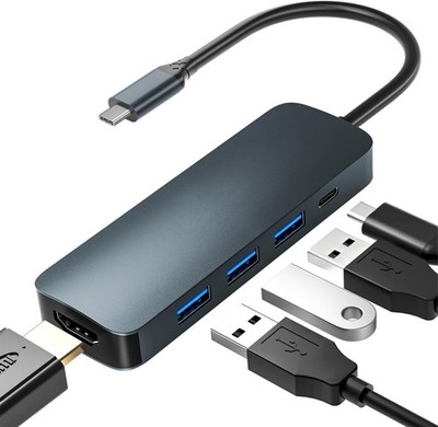 CVAVOT USB C Hub | 5 in 1 | USB 3.0 | 4k HDMI Multiport Adapter | 5Gbps Geschwindigkeit