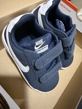 Nike Court Royale Navy/White Unisex Kids Sneaker, Hook Loop, Size 6C