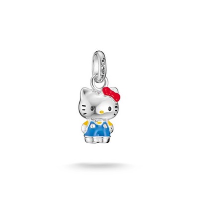 THOMAS SABO Charm HELLO KITTY Blau Legierung Feinsilber plattiert CC1356-M06-7
