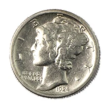 1924-S Mercury Silver Dime San Francisco Almost Uncirculated AU+