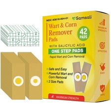 Wart Corn Remover Pads for Feet: 42 Pack Salicylic Acid Extra Strength Bandag...