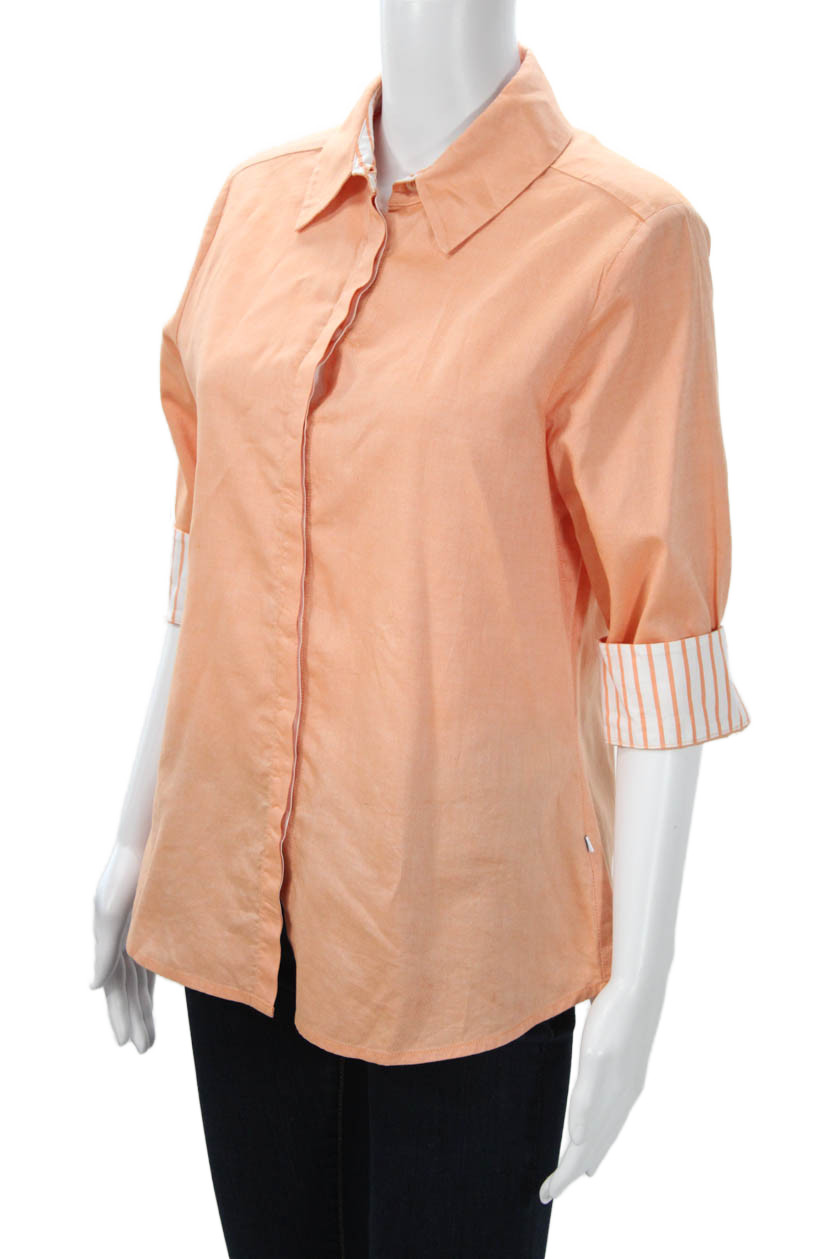 Perlavera Womens Basic Collared Button-Up Cotton … - image 2