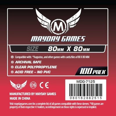 MDG7125 Mayday Games Inc Sleeves: Card Game Sleeves 80mm x 80mm (100)