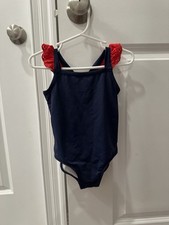 The Beaufort Bonnet Company Long Bay Bathing Suit Navy with Red 3T