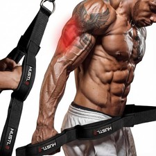 Hustle Athletics Tricep Rope Cable Attachments for Gym Use w 4 Anti-Slip Handles