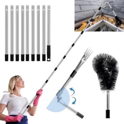 #ad 13FT Gutter Cleaning Tool from The Ground with Adjustable Length Black $42.30