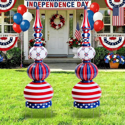 2 Pack 4Th of July Outdoor Decor 39'' Patriotic Yard Decorations Independence Day