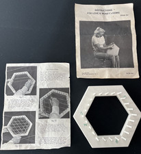 "Telar e instrucciones vintage Love & Money Crafts 1979 de 5,5"" hexagonal para tejer regazo"