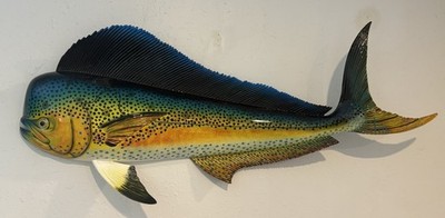 Mahi Mahi, 28  Wall Decor. Hand painted. Nautical Beach Decor. Fishing Decor.