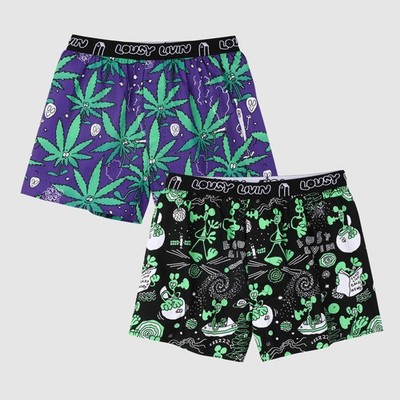 Lousy Livin Boxer Briefs 2-Pack Outer Weedy Herren Boxershorts Bio-Baumwolle Neu
