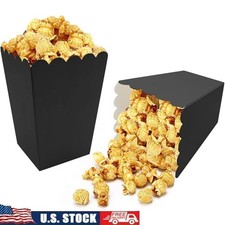 Mini Popcorn Box Black Disposable Snack Container Quick Assembly 24 Pack Black