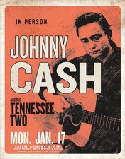 Johnny Cash & His Tennessee Two Tin Sign wall decor 12.5" x 16" Made in USA