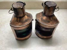 Ship CABIN decor brass Lanterns Pair BRASS Port STARBOARD old BoAt OiL Lamps
