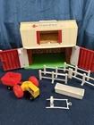 Vintage Fisher Price Little People Barn 1986 w/ Tractor Cart Fence Sound Works