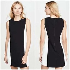 Alice + Olivia Coley Princess-Seam A-Line Shift Dress 4 Black White Minimalist