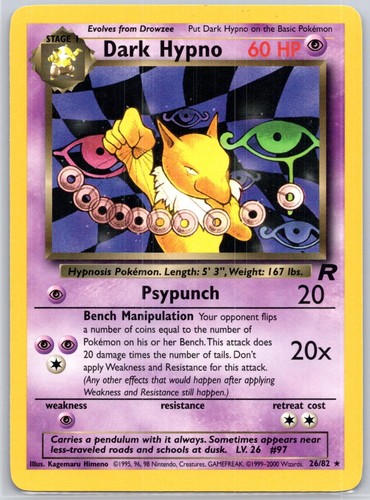 DARK HYPNO 26/82 RARE - TEAM ROCKET UNLIMITED MP