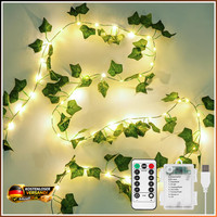 Lichterkette Efeu 10M 100 LED Batterie Girlande FüR Hochzeit Party Garten Balkon