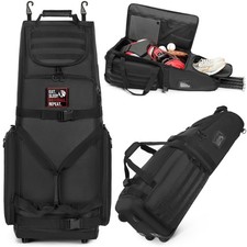 Large Rolling Baseball Catchers Gear Bag with Wheels, Softball Bag Holds 4 Ba...
