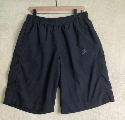 Nike Mens Black Bermuda Dri-Fit Pull-up Shorts With Pocket Mesh Lining Large