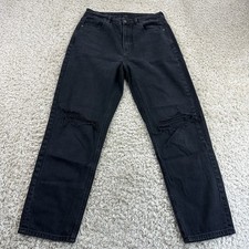 American Eagle Mom Straight Jeans Womens Size 6 Distressed High Rise