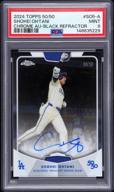 2024 TOPPS 50/50 SHOHEI OHTANI CHROME AUTOS #SO5-A SHOHEI OHTANI 04/10 PSA 9