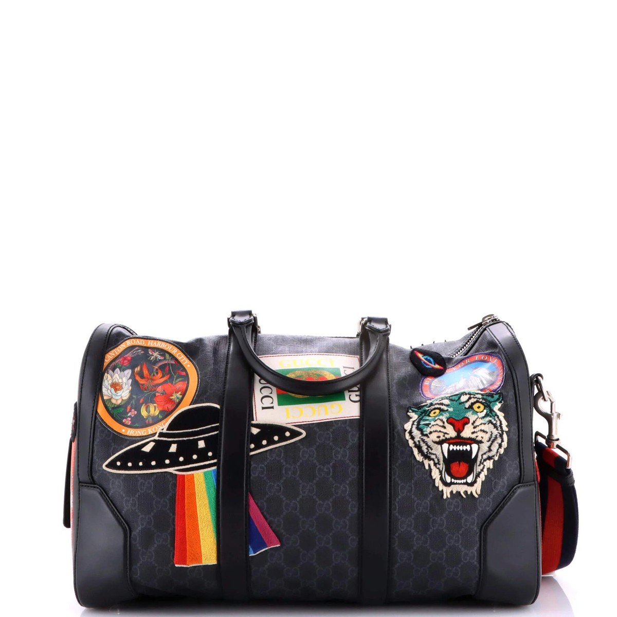 Gucci Night Courrier Carry On Convertible Duffle GG Coated Canvas