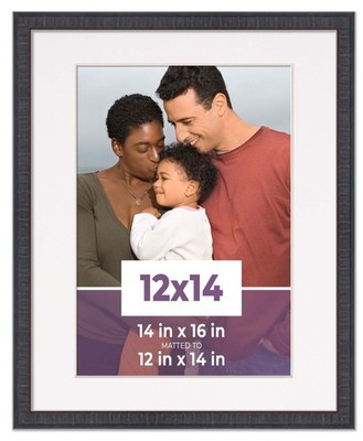 12x14 Frame Mahogany With White Picture Mat For 12x14 Photo - Mahogany 14x16 Fra