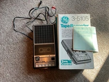 GE Portable Personal Cassette Tape Recorder 3-5105! Tested!