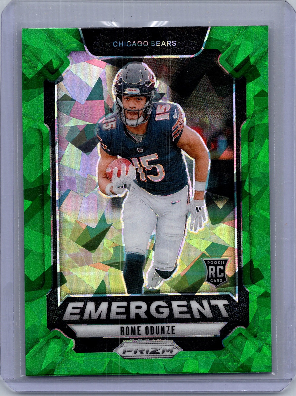 2024 Panini Prizm #11 Rome Odunze Emergent Green Ice Prizm