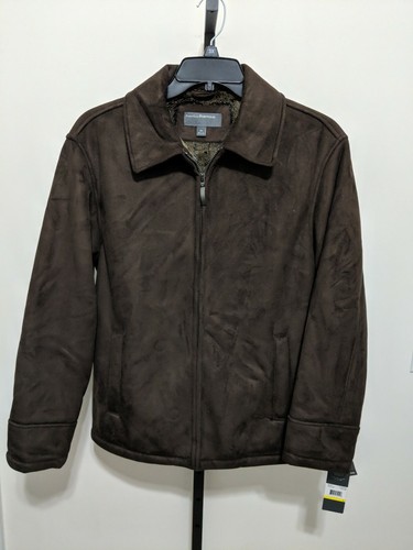Faux Suede Faux Fur Lined Coat Jacket 