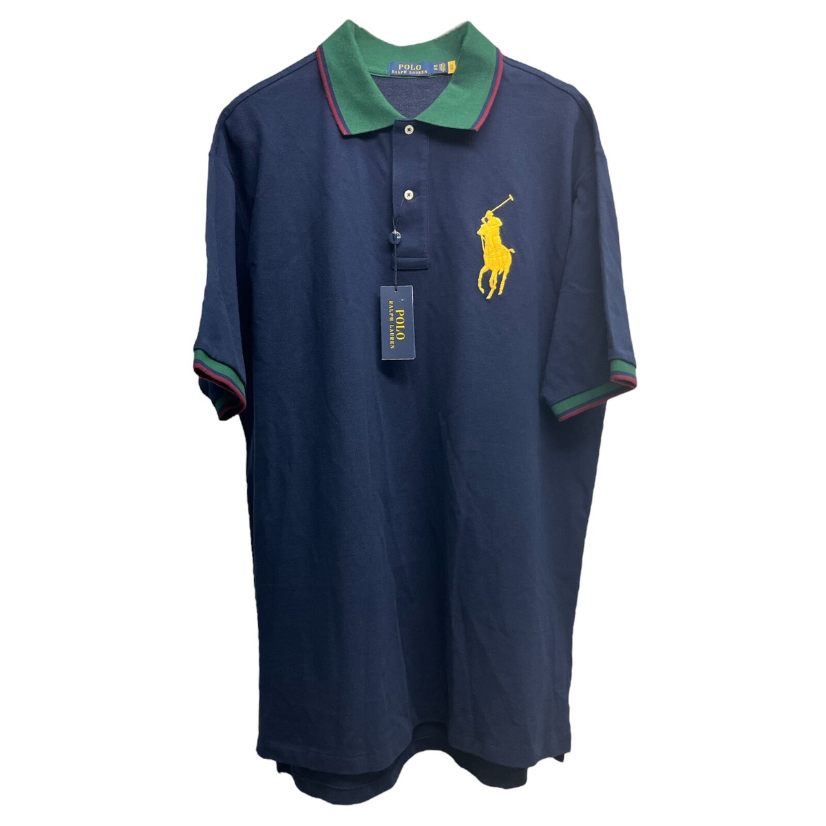 Polo Ralph Lauren Short Sleeve Shirt Navy Blue Classic Fit Banded