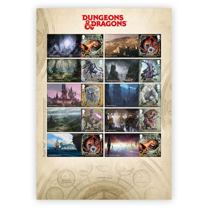 DUNGEONS & DRAGONS Stamps Collector Sheet from Royal Mail