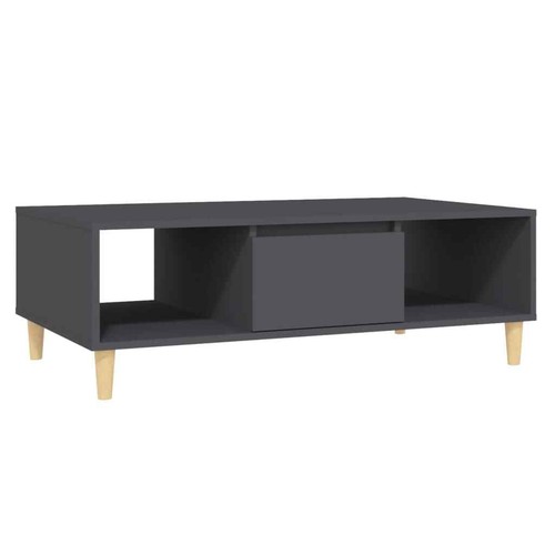NNEVL Coffee Table Grey 103.5x60x35 cm Engineered Wood - Picture 2 of 9