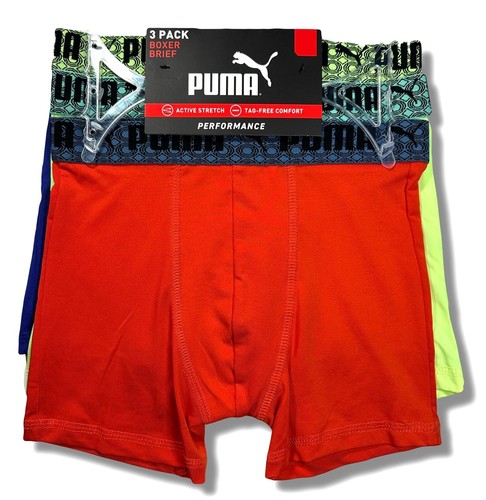 PUMA BOXER BOYS X3 - 241 ORANGE YELLOW SZ SMALL 6 7 - 3 PACK UNDERWEAR