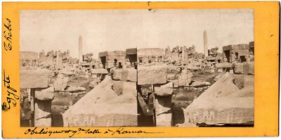 Ägypten.Egypt.Obelisken Saal in Karnak.Ruine Theben.Stereoview.Stereo Photo.1860