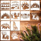 10 Pcs Wildlife Forest Animal Stencils Reusable Templates for Painting on Woods