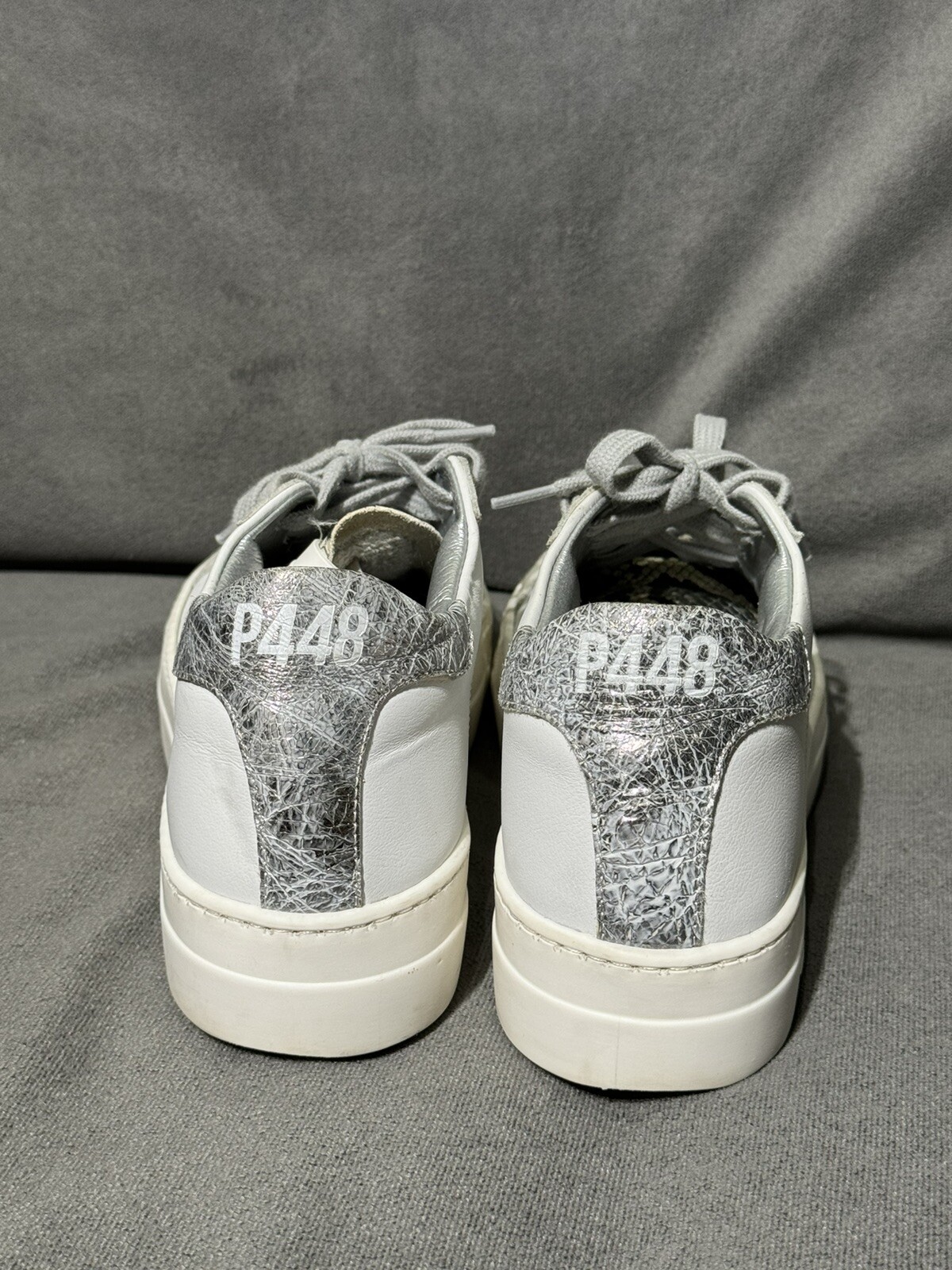 P448 White & Python Leather Sneaker Size 37 Excel… - image 3