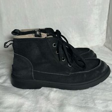 Ugg Kids Chelham Weather Boot in Black Suede Waterproof Size 6