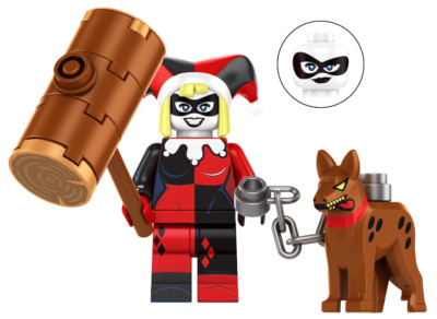 Batman: The Animated Series Harley Quinn Figur mit Hund und Hammer (2 Gesichter)