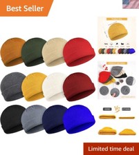 Versatile 12-Piece Knit Cuff Beanie Set - Stylish Warmth for All Occasions