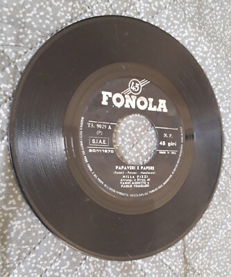 PAPAVERI E PAPERE / JHONNY GUITAR - NILLA PIZZI - 45 RUNDEN 1970 FONOLA - TS. 9029