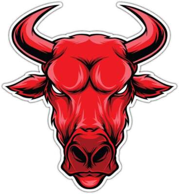 Bull Head Red Cow Car Bumper Window Sticker Decal 4