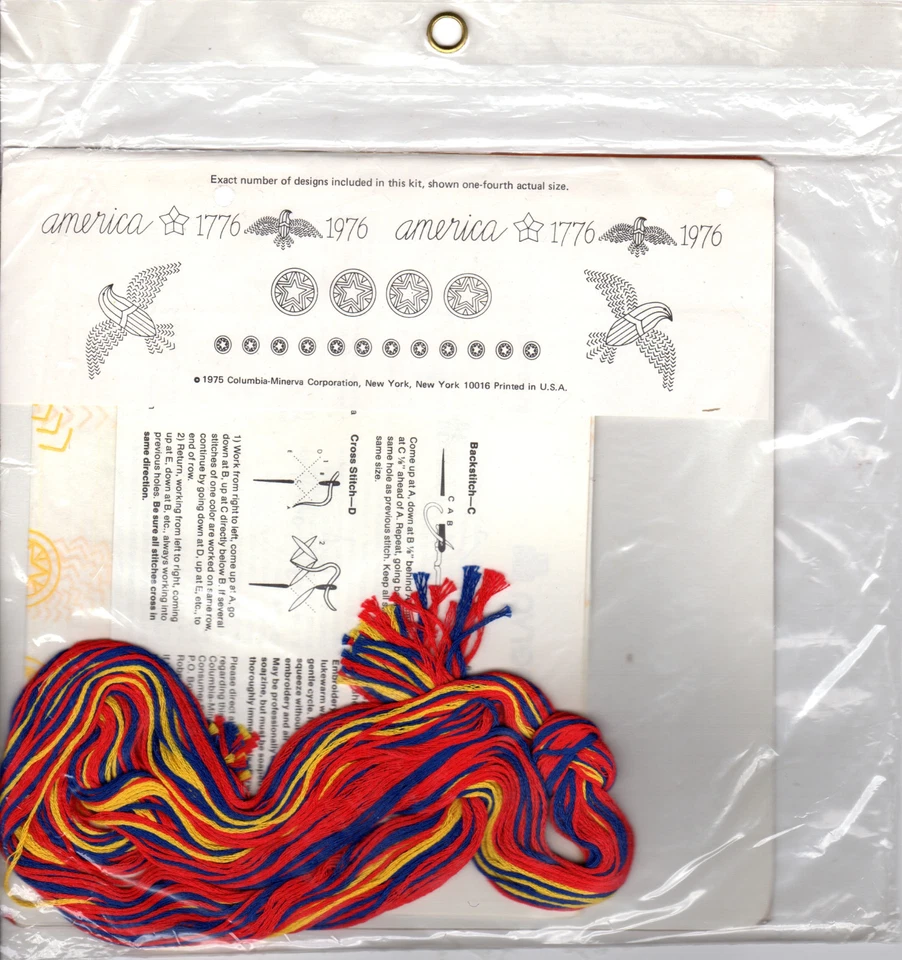 ©1975 SEALED Columbia-Minerva Embroidery Transfers Kit # 6582 "Americana" - Image 3 of 4